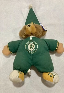 Oakland Athletics MLB Plüschbär 10 Zoll weicher Körper mit Mütze Vintage 1999 Good Stuff - Bild 1 von 6