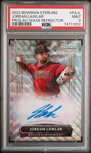 2022 Bowman Sterling Jordan Lawlar Auto Prospect RC Wave Refractor #/125 PSA 9 