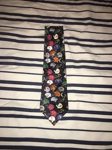 Team NFL Logo Mens Neck Tie 100% SILK NAVY HARDHAT NOVELTY - Picture 1 of 6