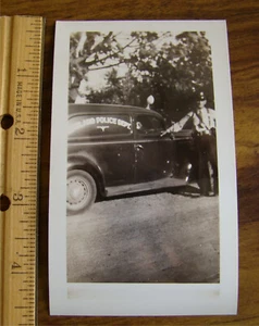 1940s Kirkland Washington Policeman & Patrol Car Photo police old - Picture 1 of 3