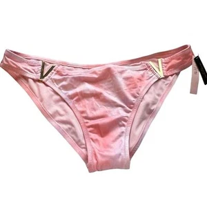 Victoria's Secret Swim V-Hardware Cheeky Bikini Bottom Pink Womens Size XL NEW - Picture 1 of 7
