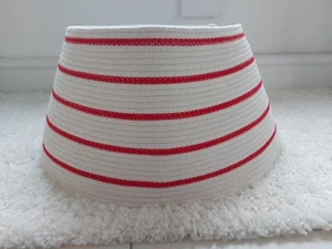 Christmas Tree Skirt Red White Rustic Coiled Rope Scandi Style - Picture 1 of 4