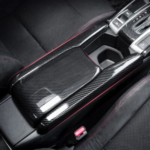 For 2016-2020 Honda Civic 10Th Carbon Style Armrest Box Cover Center Console CW - Picture 1 of 9