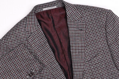 Ermenegildo Zegna Cross Over Grey/Red Plaid Check Paisley Blazer Italy 44R - Image 1 of 4
