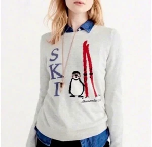 Maglione da donna grigio pinguino da sci misto cotone pinguino taglia M - Foto 1 di 6