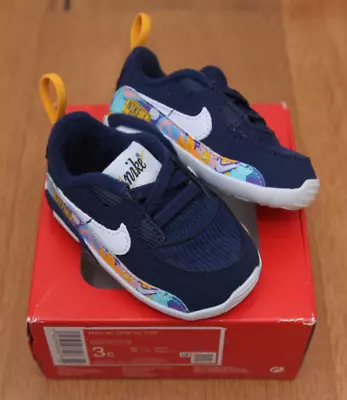 Nike Baby Max 90 Crib SE (CB)~Midnight Navy/White~Size 3C NIB(Box has some wear) - Image 1 of 4