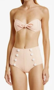 LISA MARIE FERNANDEZ Poppy Button High Waist Bikini Size 4 L - Picture 1 of 11