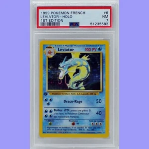 Pokemon 1st Edition Base Set French Gyarados (Leviator) Holo #6 PSA 7 NEAR MINT - Picture 1 of 4