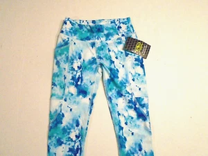 Athletic Works Active Leggings Tie Dye Girls With U Pockets , Blue , Green - Picture 1 of 3