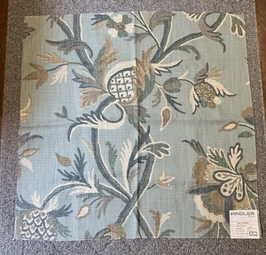 "Muestra de tela Pindler P6302 Hurston 26"" algodón Verdigris caprichoso floral artesanías" - Imagen 1 de 22