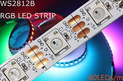 RGB AI LED Strip mit WS2812B 5050 SMD LEDs WS2812 60 LEDs/m, 1-5m - Bild 1 von 2
