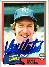Renie Martin 1981 Topps Autographed MLB baseball Card Signed #452 Royals