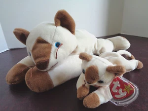 Lot 2 Ty Retired Original Beanie Baby/Buddy Snip the Siamese Cat 9" and 13" - Picture 1 of 20