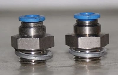 (2 Lot)  1/4" OD Push-in x 3/8" MNPT  SS Hose Connector Fitting  FESTO - Image 1 of 2