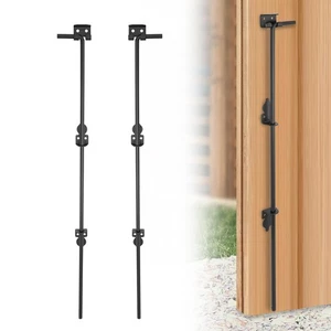 Black Heavy Duty Gate Latches Bolt Drop Rod for Gate Iron Double Gate Latches - Picture 1 of 10
