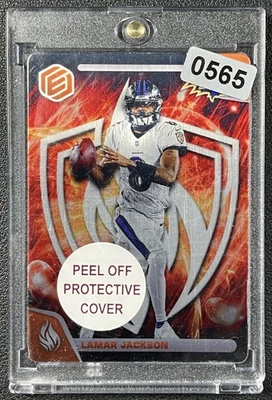 LAMAR JACKSON 2022 PANINI ELEMENTS #FI-7 FIRE SP RAVENS CASE HIT METAL - Image 1 of 2