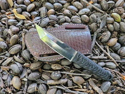 Hunting Knife Tactical Japanese Short Sword Katana Army D2 Steel Blade Sharp - Image 1 of 4