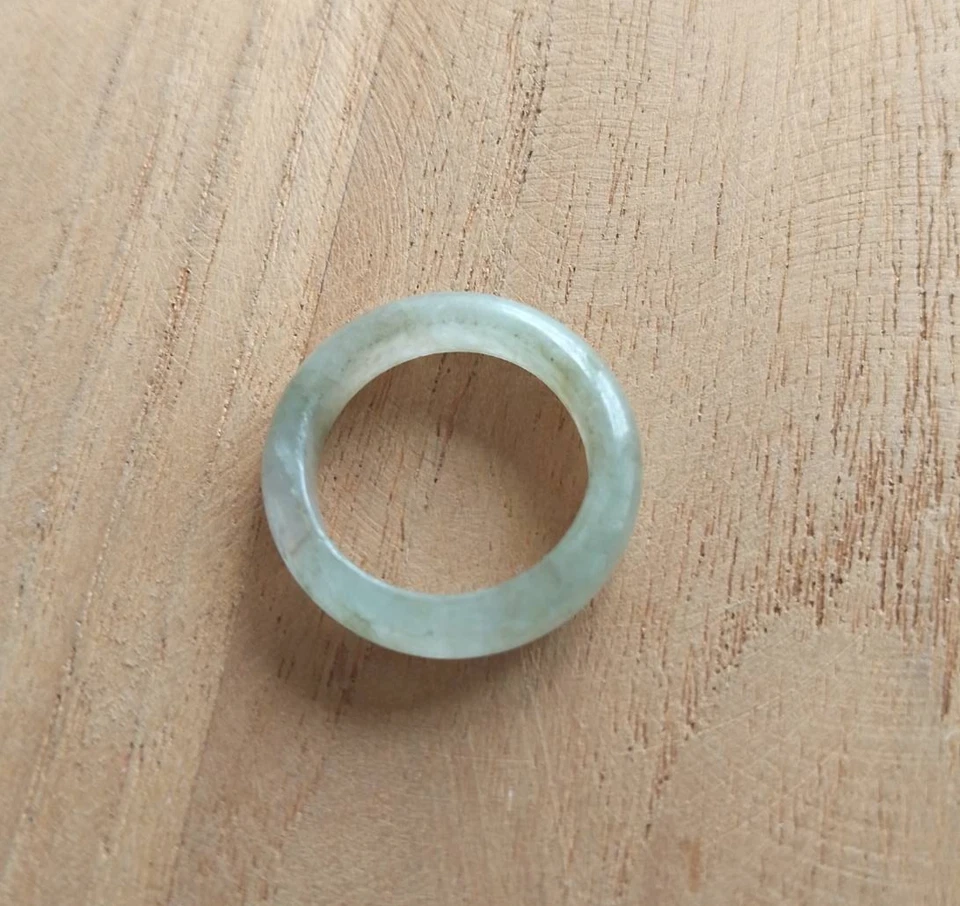 Natural Light Green Jade Untreated Myanmar Gemstone Ring Size 7.5 US 17.15 ct#9 - Image 1 of 4