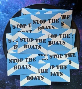 STOP THE BOATS CAMPAIGN X 100 STICKERS 8CM X 5.8CM - ANARCHY NATIONALIST PROTEST - Picture 1 of 2