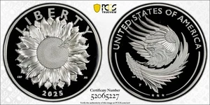 2025-P 1 oz American Liberty .999 Fine Silver Medal PCGS PR69DCAM First Strike - Picture 1 of 3