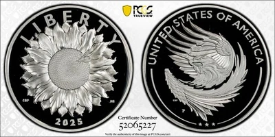2025-P 1 oz American Liberty .999 Fine Silver Medal PCGS PR69DCAM First Strike - Image 1 of 3