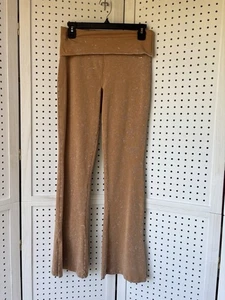 Victorias Secret PINK Performance Cotton Foldover Flare Pants Med Mustard Yellow - Picture 1 of 7