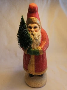 RAZ BABBO NATALE ROSSO STILE VINTAGE CON ALBERO - MODELLATO DA VECCHI STAMPI CIOCCOLATO.  - Foto 1 di 17