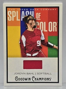 2025 UD Goodwin Champions JORDYN BAHL SPLASH OF COLOR Relic Memorabilia #SM-JB - Picture 1 of 2