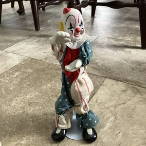 Bambola pagliaccio raccapricciante 10” vintage porcellana dipinta testa e piedi - Foto 1 di 12