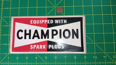 Champion Vintage Sticker Decal Automotive Spark Plugs Classic shelf wear - Image 1 of 2