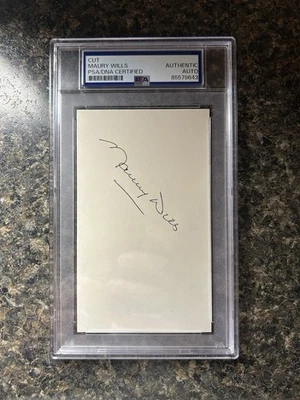 Maury Wills signed Cut PSA Certified Encapsulated Autograph - Image 1 of 3