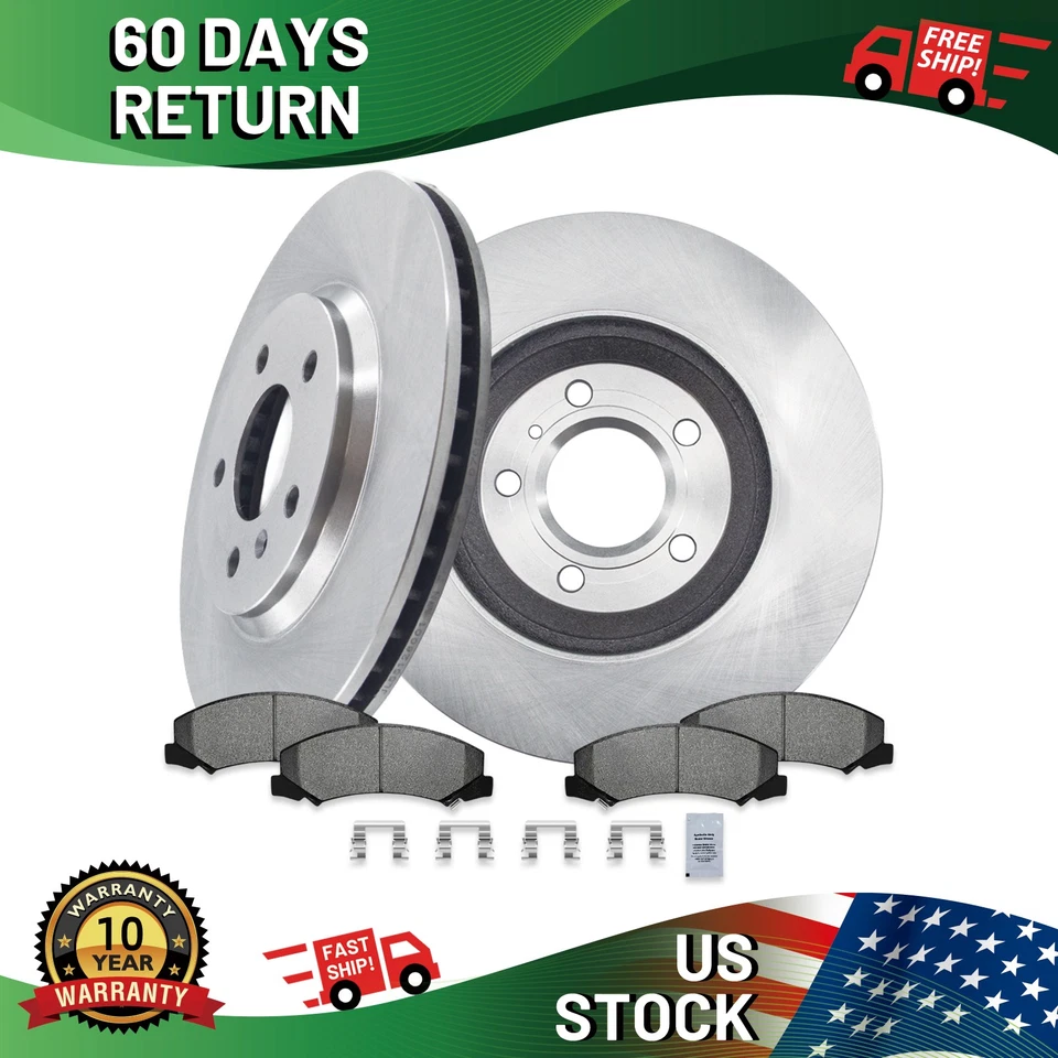 Ceramic Brake Pads & Front Disc Rotors Kit for Chevrolet Impala 2006-2011 - Image 1 of 4