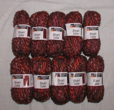 10 Skein Lot SMC "Divari Color"  Partie Color, Bulky Acrylic/Wool Blend Yarn - Image 1 of 2