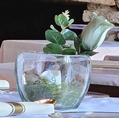NUEVO 10 piezas centro de mesa de boda, Rose Bud, Asst. Jarrones cuadrados de vidrio, musgo, vela Foto 1 de 4