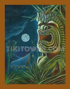 Hawaii Ku Tiki Magazine Cover Art Lowbrow Pop Polynesian Tiki Bar Man Cave Print - Picture 1 of 1