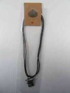 NEW Pewter Unisex INUKSHUK NECKLACE  1.5" Icon on black adjustable cord - Picture 1 of 3