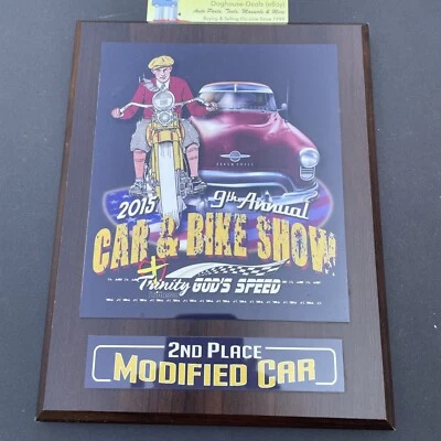2015 2nd Place Modified Car 9th Annual Trinity God's Speed Car Bike Show Plaque - Image 1 of 4