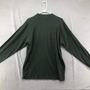 Vintage Izod Dark Green Long Sleeve Knit High Neck Shirt Size S Mens Casual - Picture 1 of 12