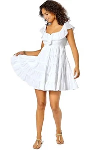 NWT Lilly Pulitzer Emie Resort White Ditsy Vine Eyelet Shift Dress Size 16 - Picture 1 of 8