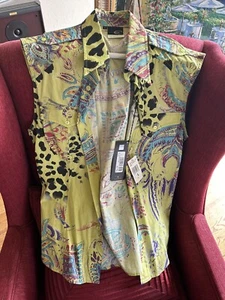 Roberto Cavalli Men’s Authentic sleeveless shirt Size LARGE Italy NEW WITH TAGS - Picture 1 of 7