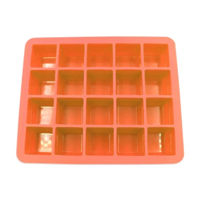 Bandeja de cubitos de hielo de silicona con forma cuadrada de 20 rejillas de fácil liberación molde bebida de helado Foto 1 de 2