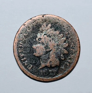 158x. AN 1877 INDIAN HEAD CENT, DATIERT 1877, ZUSTAND IST WIE ABGEBILDET, AS-IS, RAR - Bild 1 von 2