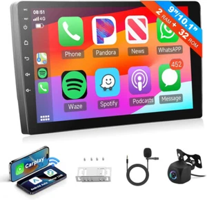 Radio estéreo para automóvil 9/10.1" Android 13 Carplay GPS Navi WiFi 2+32GB 2Din + Cámara - Imagen 1 de 25