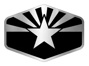 Flag of Arizona USA State Engraved Car Badge 3D Acrylic Emblem BRUSHED SILVER. - Picture 1 of 4