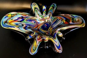 Vidrio artístico de Murano vintage multicolor cobre aventurina vidrio grueso inusual Italia - Imagen 1 de 12