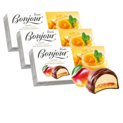 3 УПАКОВКИ BONJOUR ДЕСЕРТ МАНГО суфле печенье джем в шоколаде Украина - Изображение 1 из 3