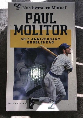 2021 Milwaukee Brewers Paul Molitor SGA BOBBLE HEAD Bobblehead w/ Box 6/27/21 Cover