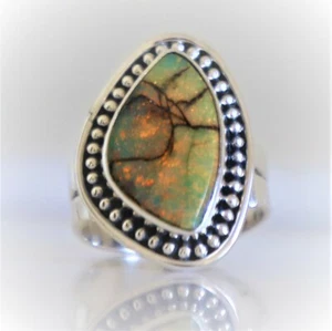 MONARCH OPAL GEMSTONE 925 SOLID STERLING SILVER HANDMADE JEWELRY RING 3 TO 12 - Picture 1 of 8