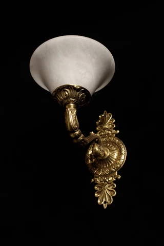 single  wall sconces antique style  solid bronze and real spanish alabaster Cover