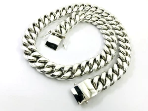 Massive Taxco Mexican 925 Sterling Silver Cuban Curb Chain Necklace. 865 g, 69cm - Picture 1 of 18